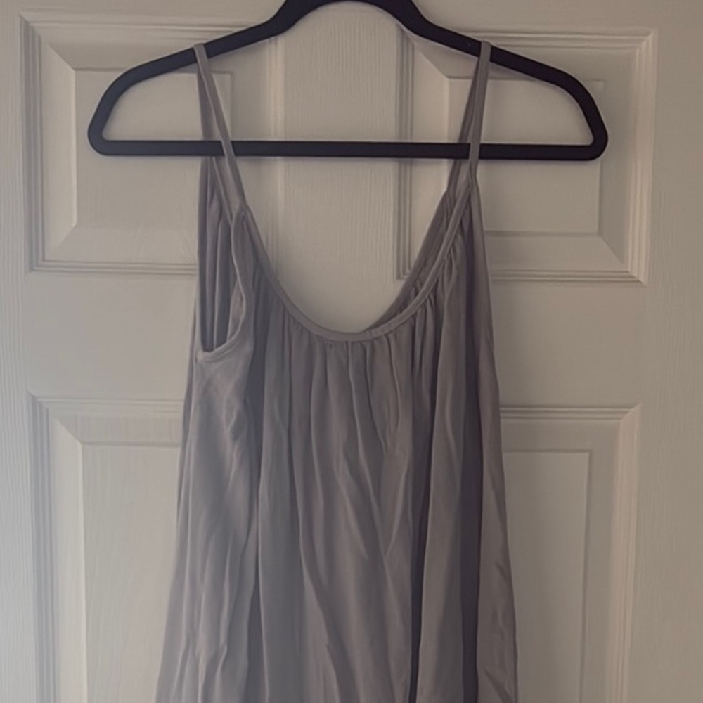 Gray mini dress with Spaghetti Straps and Relaxed Fit